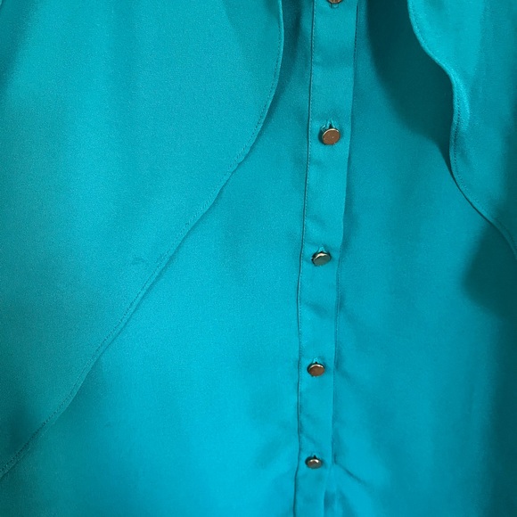 Zink London Turquoise Sleeveless Blouse - Picture 3 of 4